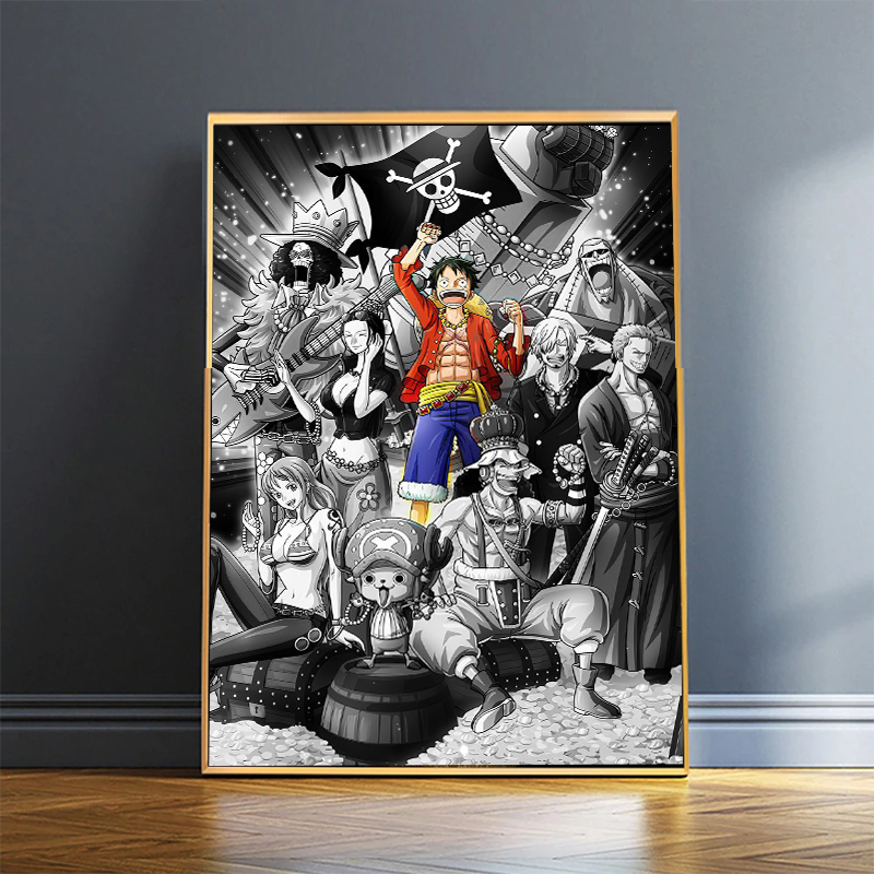 원피스 Luffy Zoro 일본 애니메이션, 잉크 캔버스 회화 인쇄 벽 아트 벽화 그림 거실 홈 데코레이션 Cuadros